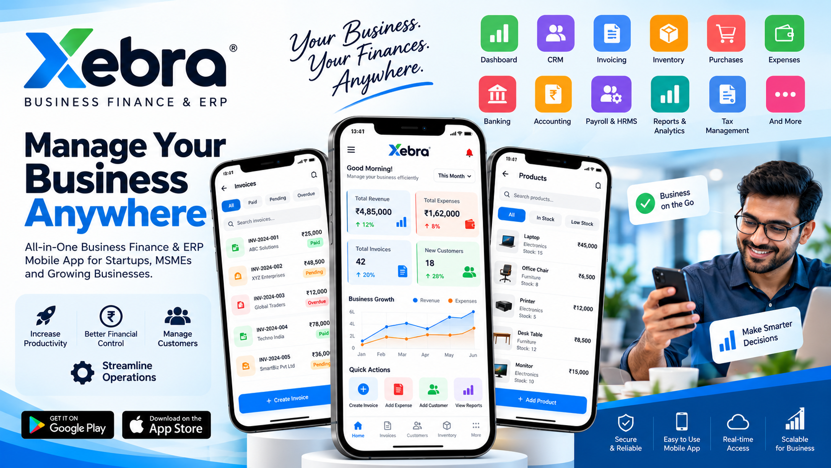 Xebra – Business Finance & ERP Mobile App